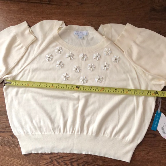 Ashley Nell Tipton Beautiful sweater Ivory New - Picture 7 of 8